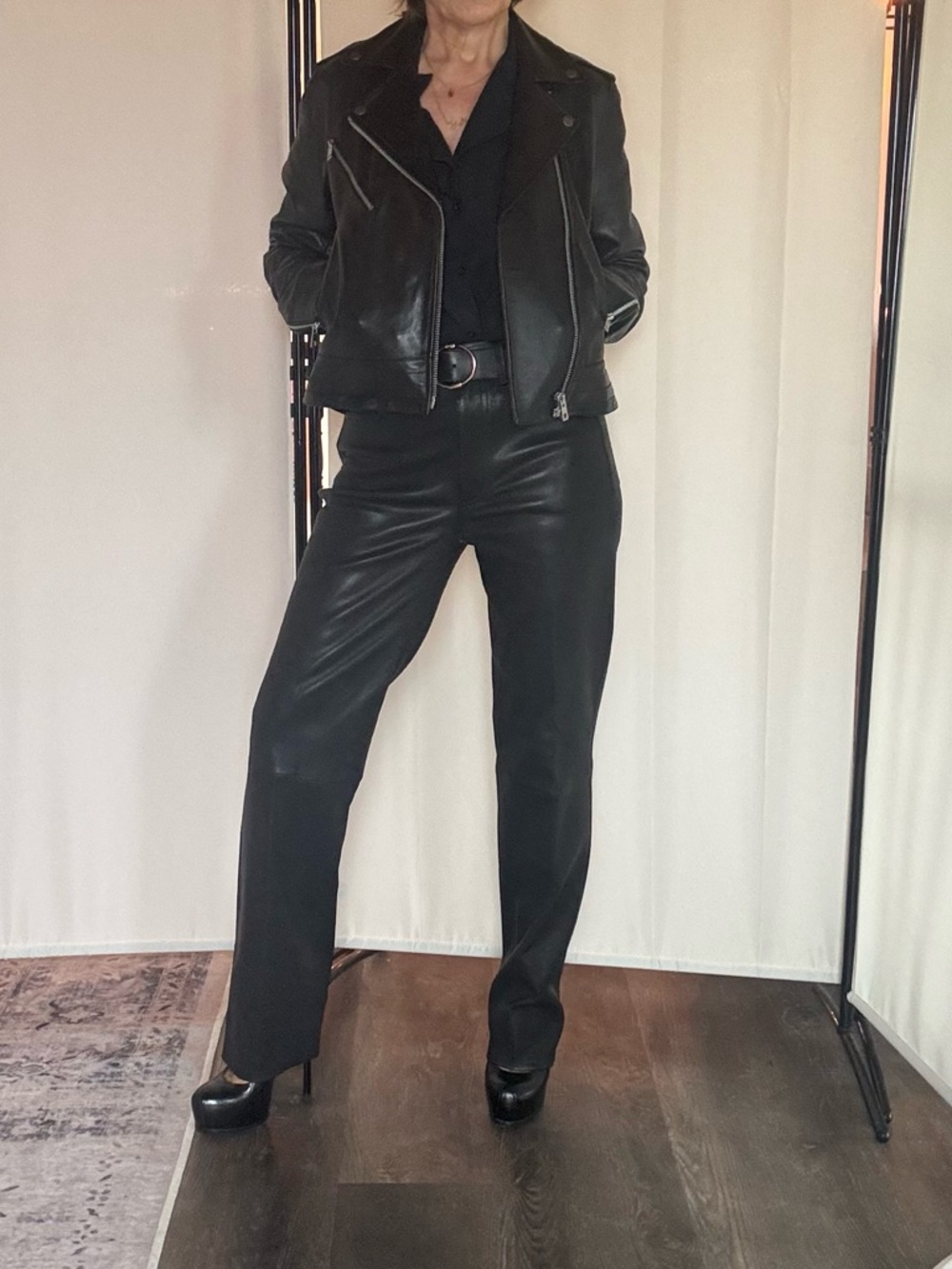 rag & bone Black Leather Biker Jacket